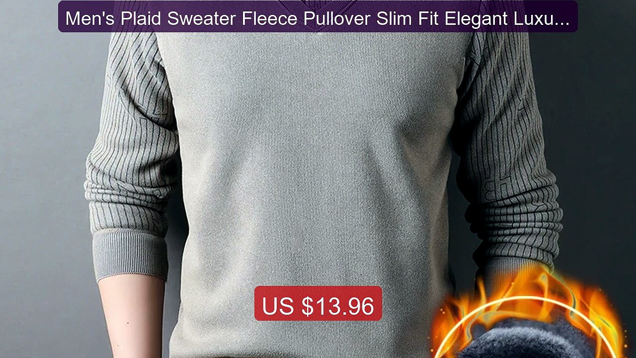 Men's Plaid Sweater Fleece Pullover Slim Fit Elegant Luxury... -- Top Pick 2026 | Unbeatable Price!