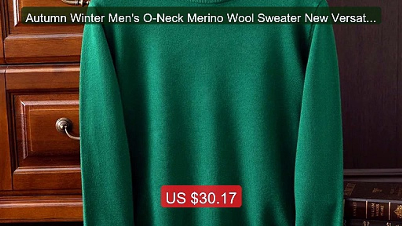 Autumn Winter Men's O-Neck Merino Wool Sweater New Versatile Basic... -- Best Deal 2026 | Shop Now!