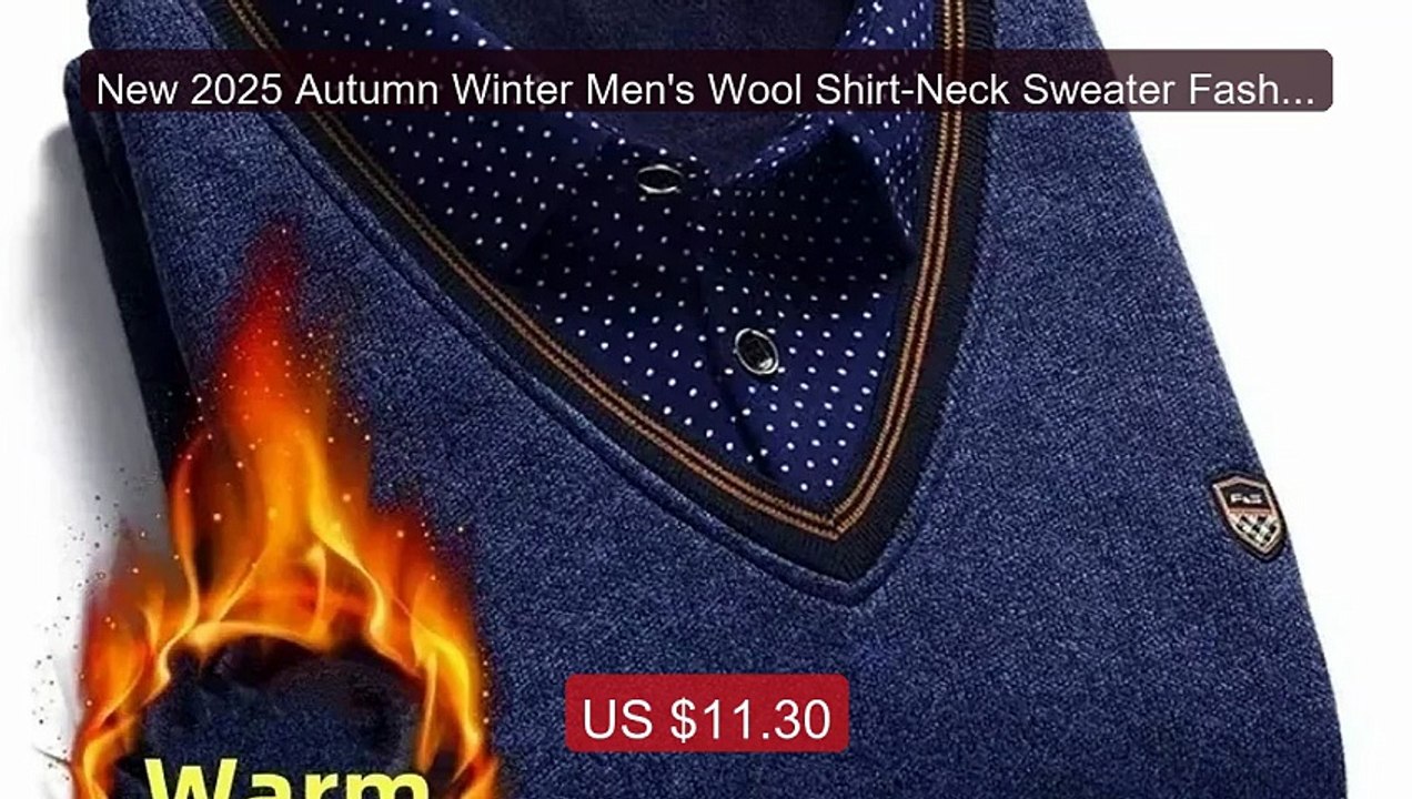 New 2025 Autumn Winter Men's Wool Shirt-Neck Sweater Fashio... -- Top Pick 2026 | Unbeatable Price!