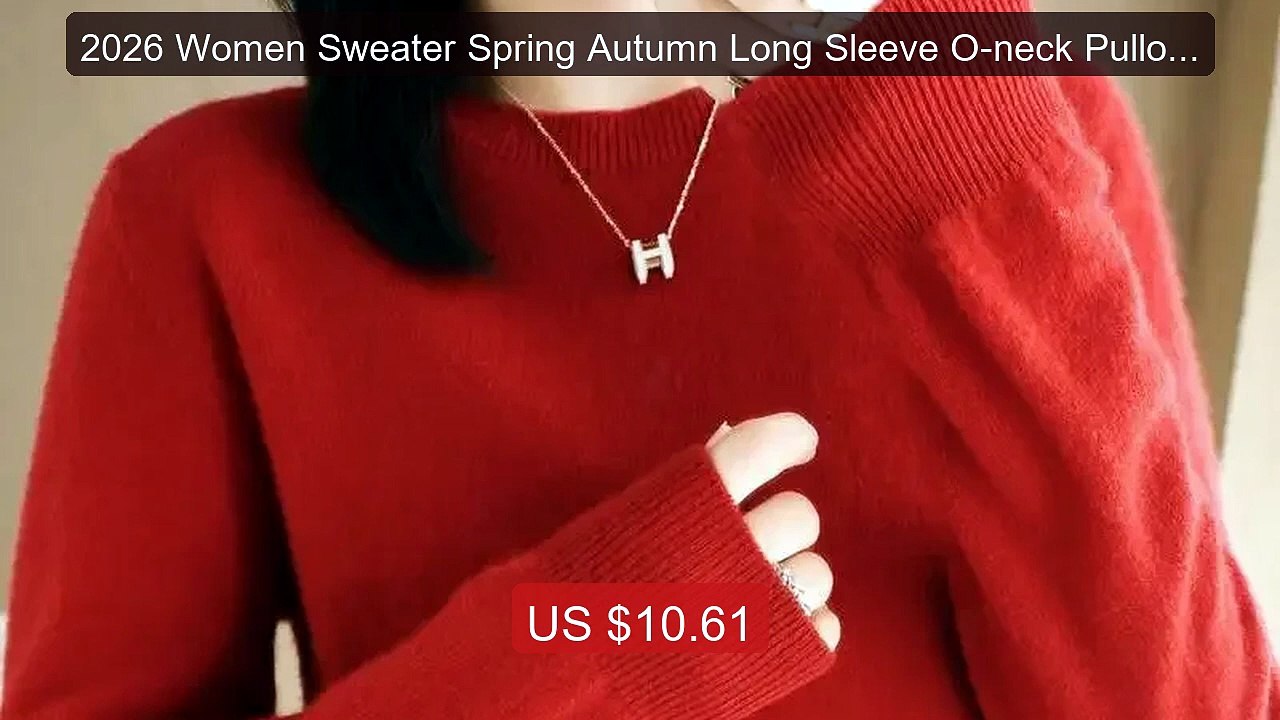 2026 Women Sweater Spring Autumn Long Sleeve O-neck Pullove... -- Top Pick 2026 | Unbeatable Price!