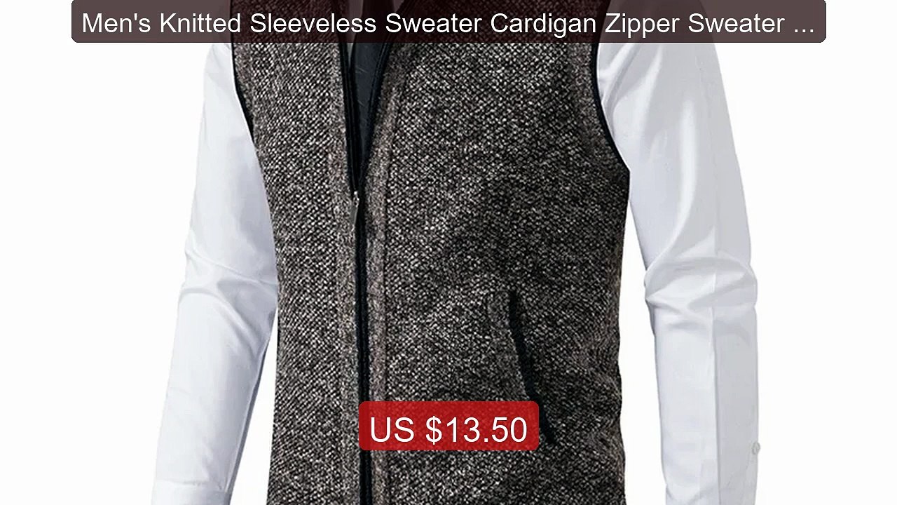 Men's Knitted Sleeveless Sweater Cardigan Zipper Sweater Ve... -- Top Pick 2026 | Unbeatable Price!
