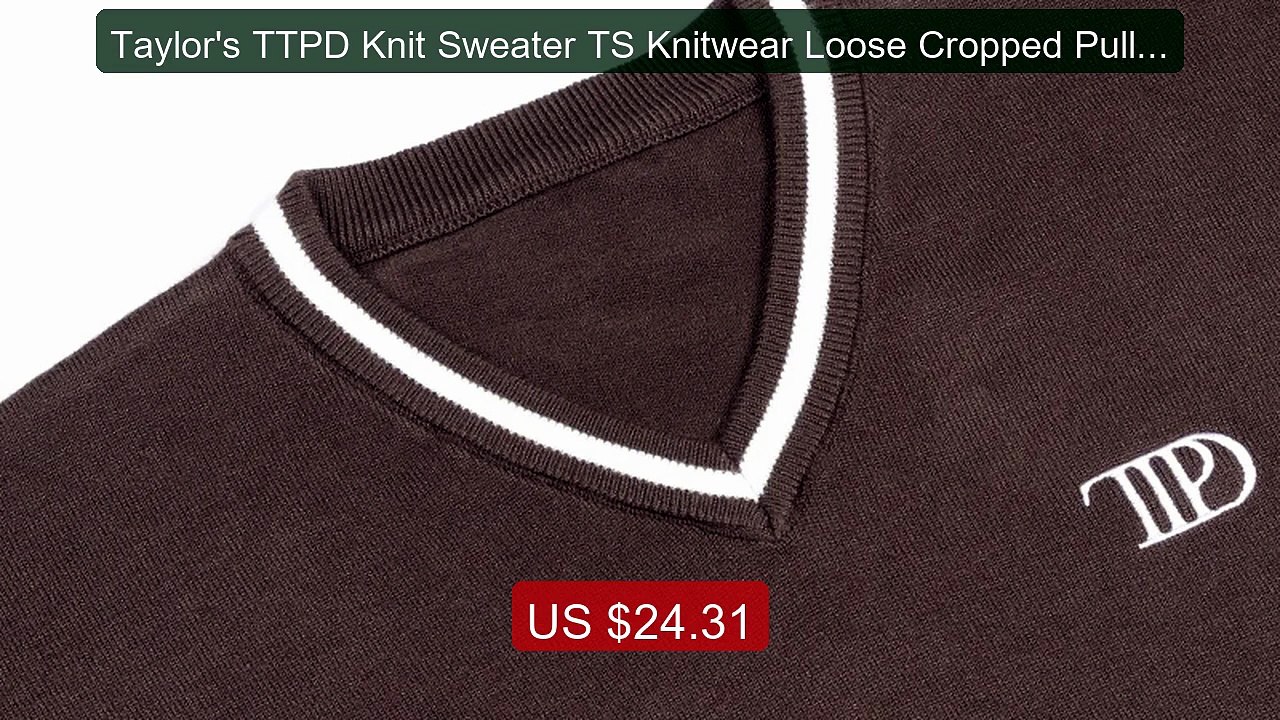 Taylor's TTPD Knit Sweater TS Knitwear Loose Cropped Pullover Cont... -- Best Deal 2026 | Shop Now!