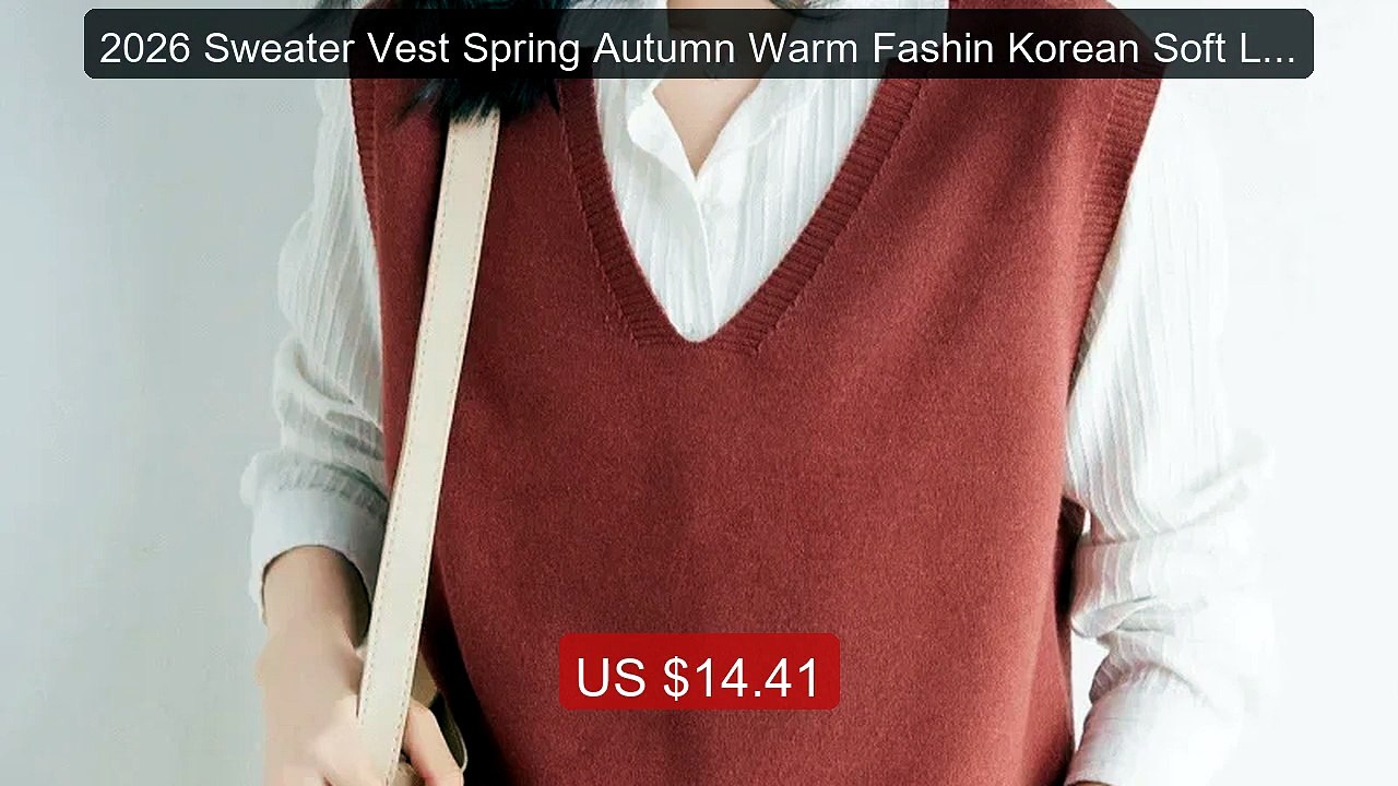 2026 Sweater Vest Spring Autumn Warm Fashin Korean Soft Loose Knit... -- Best Deal 2026 | Shop Now!
