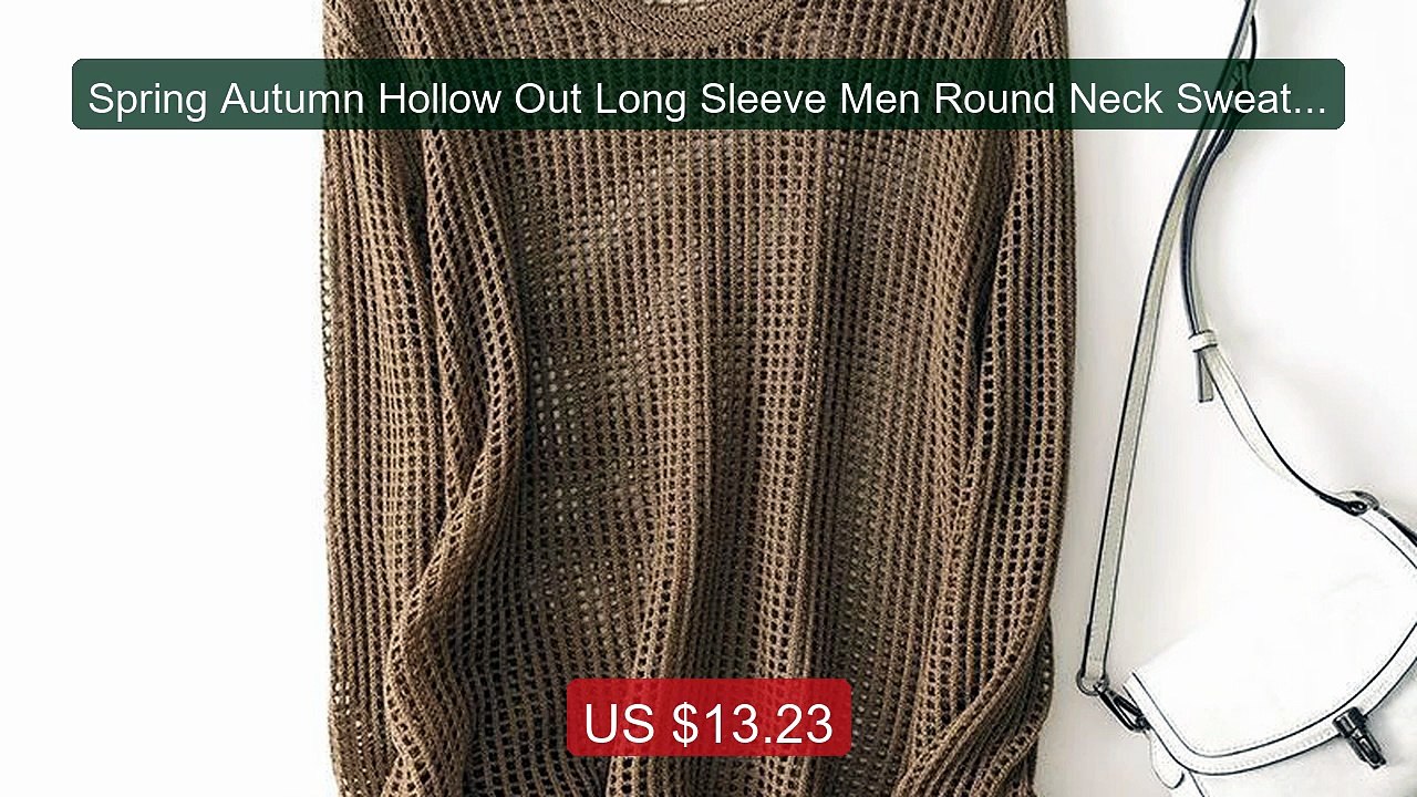 Spring Autumn Hollow Out Long Sleeve Men Round Neck Sweaters F... -- Best Buy 2026 | Great Quality!