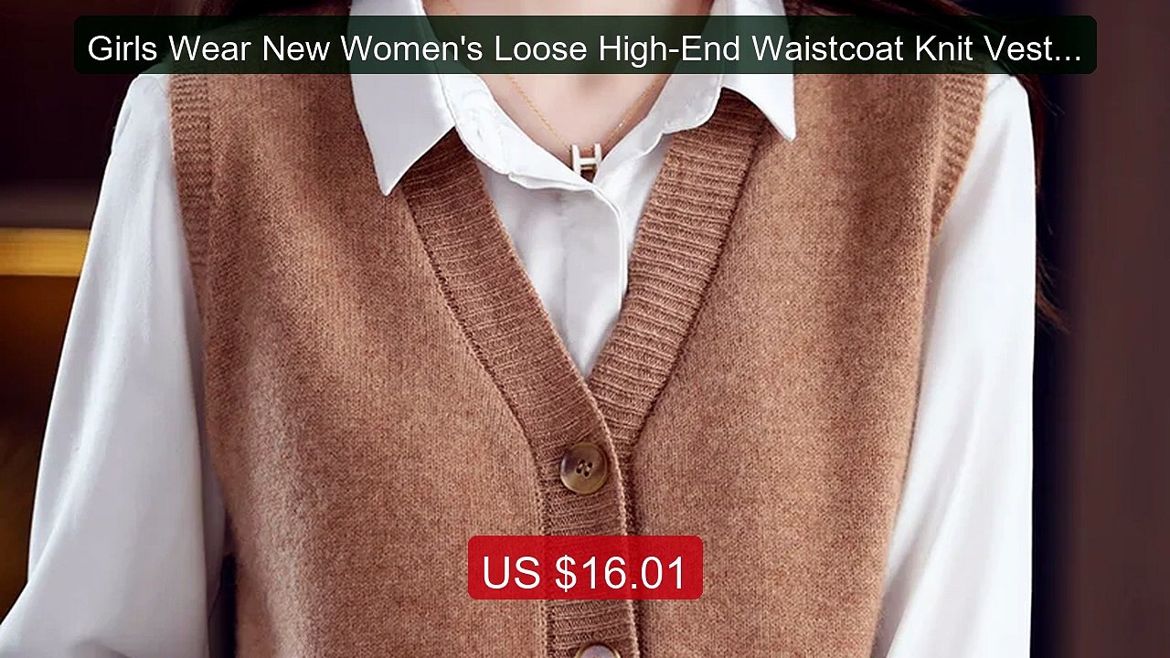 Girls Wear New Women's Loose High-End Waistcoat Knit Vest Wool... -- Best Buy 2026 | Great Quality!