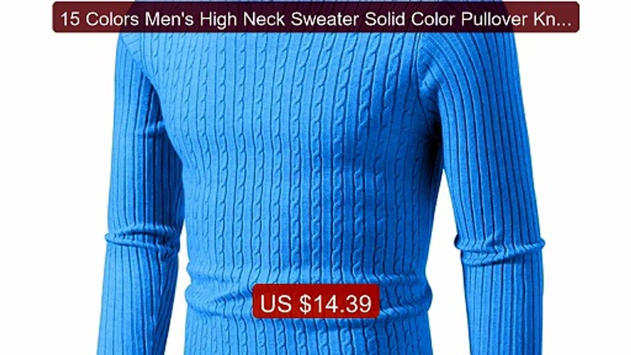 15 Colors Men's High Neck Sweater Solid Color Pullover Knit... -- Top Pick 2026 | Unbeatable Price!