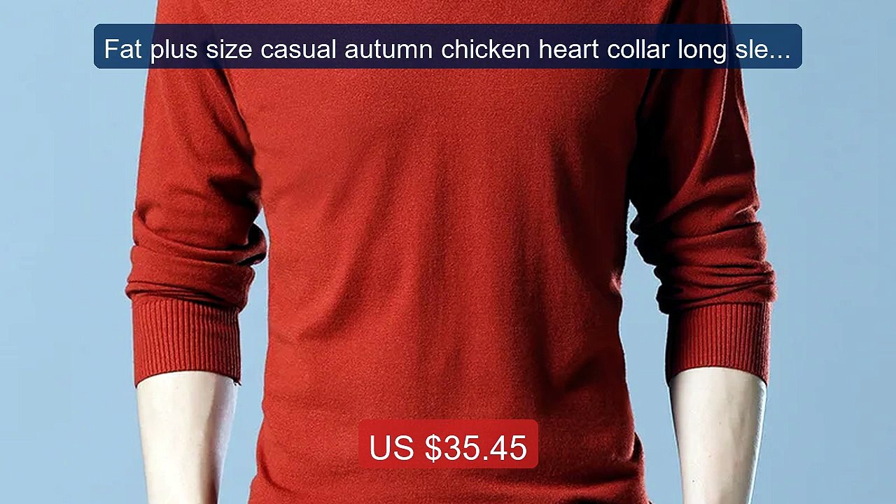 Fat plus size casual autumn chicken heart collar long sleeved ... -- Best Buy 2026 | Great Quality!