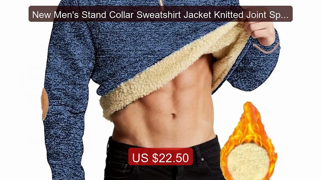 New Men's Stand Collar Sweatshirt Jacket Knitted Joint Splicing Cas... -- Top Rated 2026 | Buy Now!