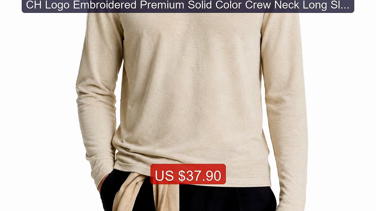 CH Logo Embroidered Premium Solid Color Crew Neck Long Sleeve ... -- Hot Deal 2026 | Limited Offer!