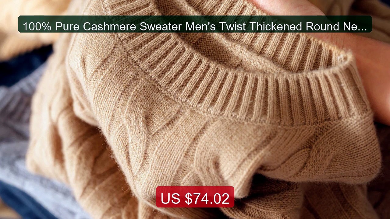 100% Pure Cashmere Sweater Men's Twist Thickened Round Neck L... -- Amazing Value 2026 | Must Have!
