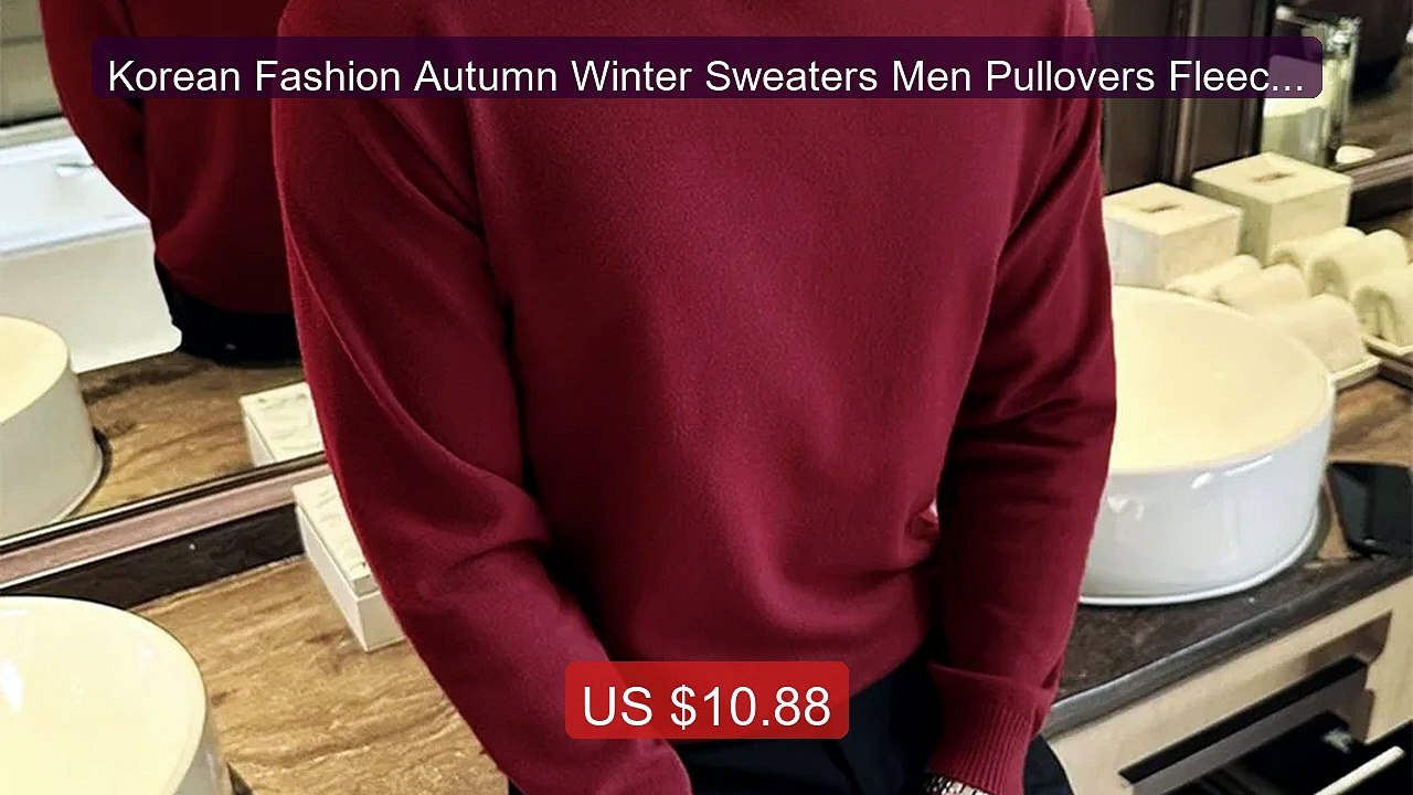 Korean Fashion Autumn Winter Sweaters Men Pullovers Fleece Turtlen... -- Best Deal 2026 | Shop Now!