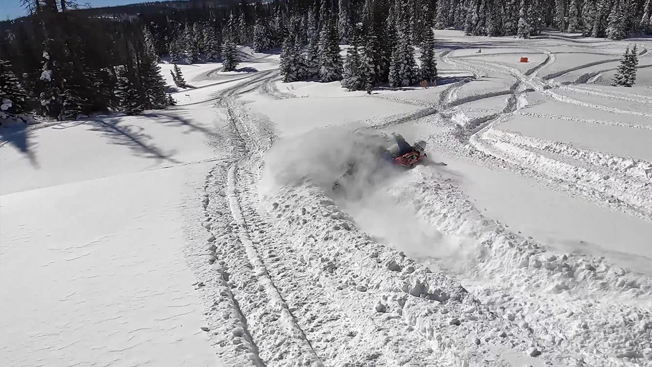 Terrifying Near-Miss Captured on Snowmobile Headcam