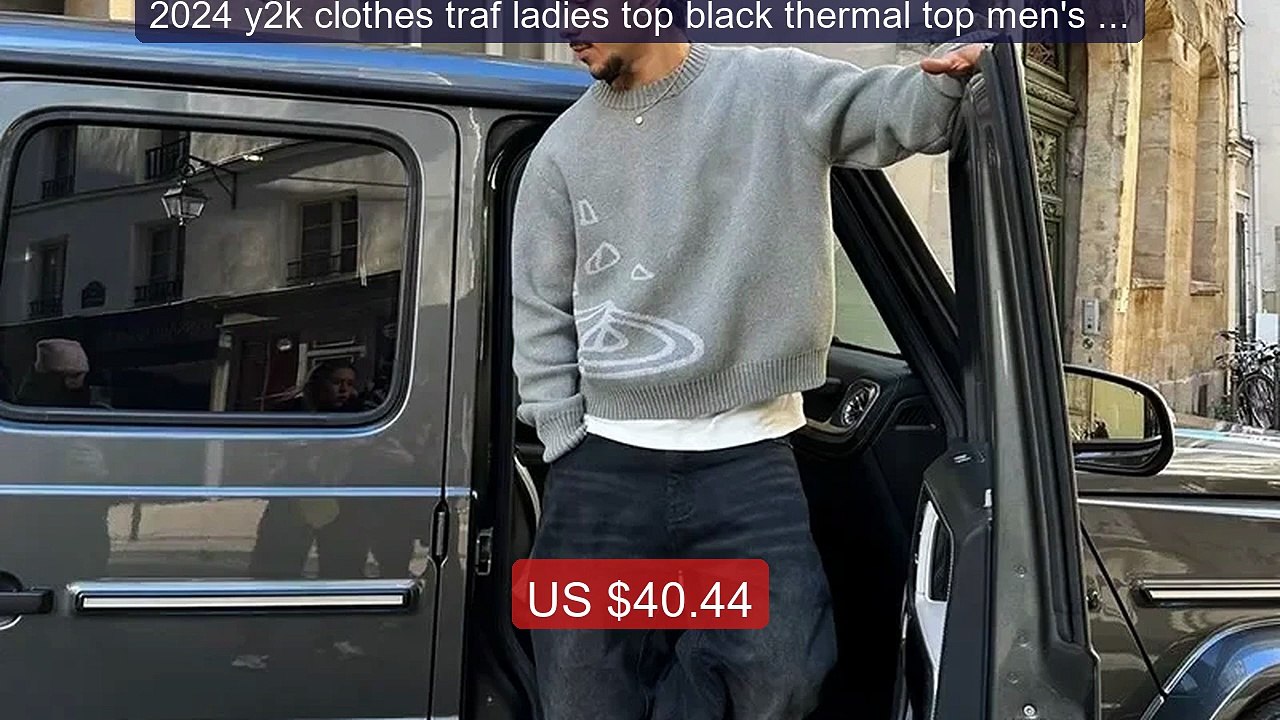 2024 y2k clothes traf ladies top black thermal top men's loose... -- Best Buy 2026 | Great Quality!