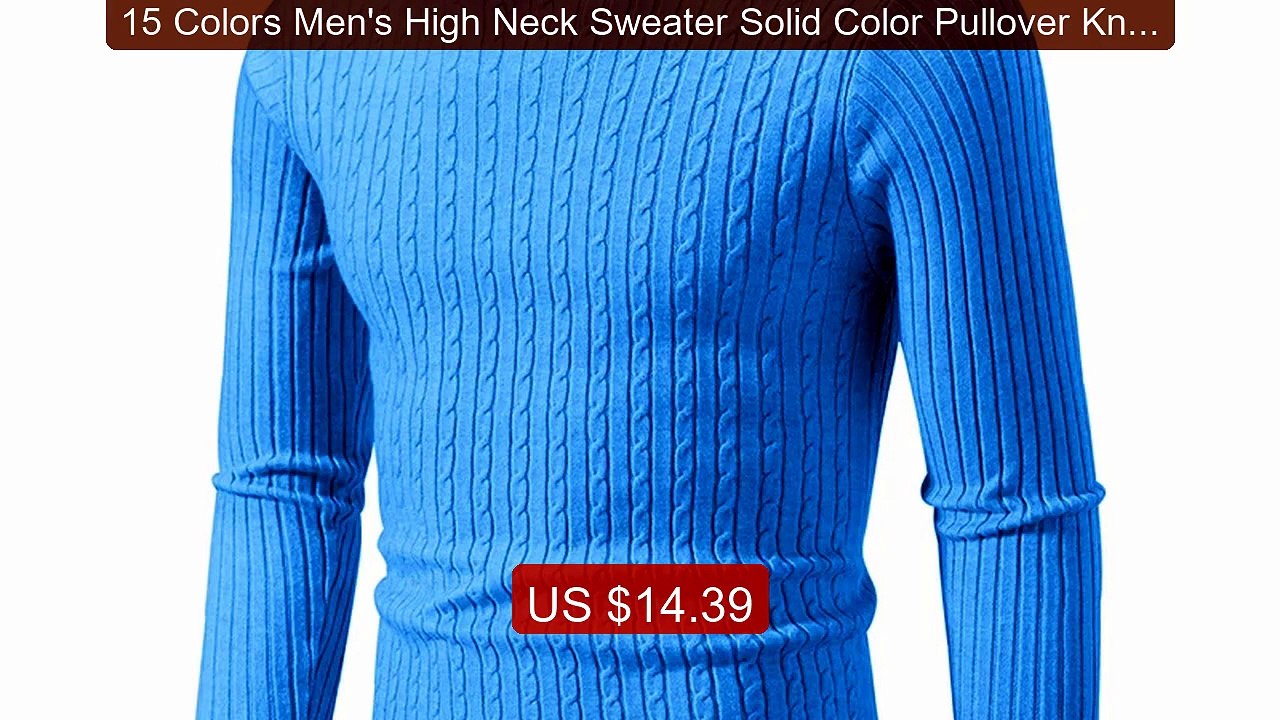 15 Colors Men's High Neck Sweater Solid Color Pullover Knitted Warm... -- Top Rated 2026 | Buy Now!