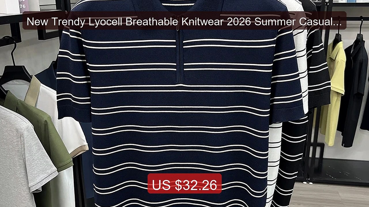 New Trendy Lyocell Breathable Knitwear 2026 Summer Casual Striped ... -- Best Deal 2026 | Shop Now!