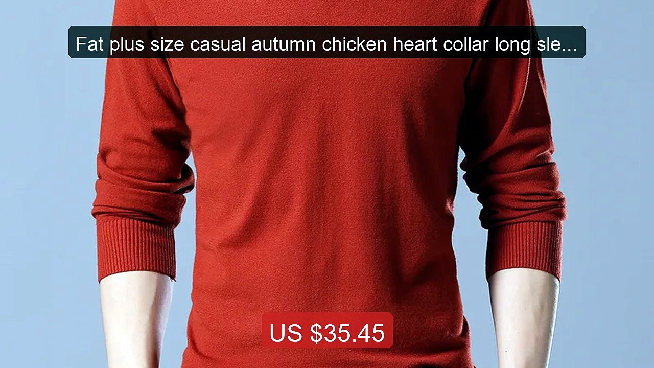Fat plus size casual autumn chicken heart collar long sleeved ... -- Hot Deal 2026 | Limited Offer!