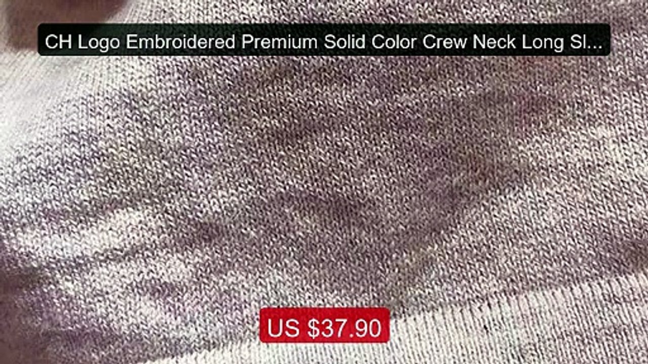CH Logo Embroidered Premium Solid Color Crew Neck Long Sleeve ... -- Best Buy 2026 | Great Quality!