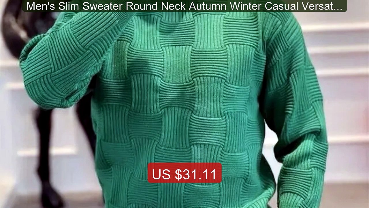 Men's Slim Sweater Round Neck Autumn Winter Casual Versatile Pullov... -- Top Rated 2026 | Buy Now!
