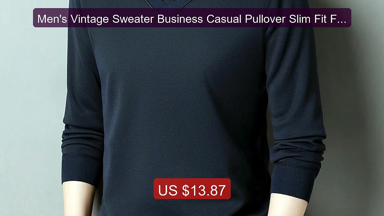 Men's Vintage Sweater Business Casual Pullover Slim Fit Fleece... -- Hot Deal 2026 | Limited Offer!