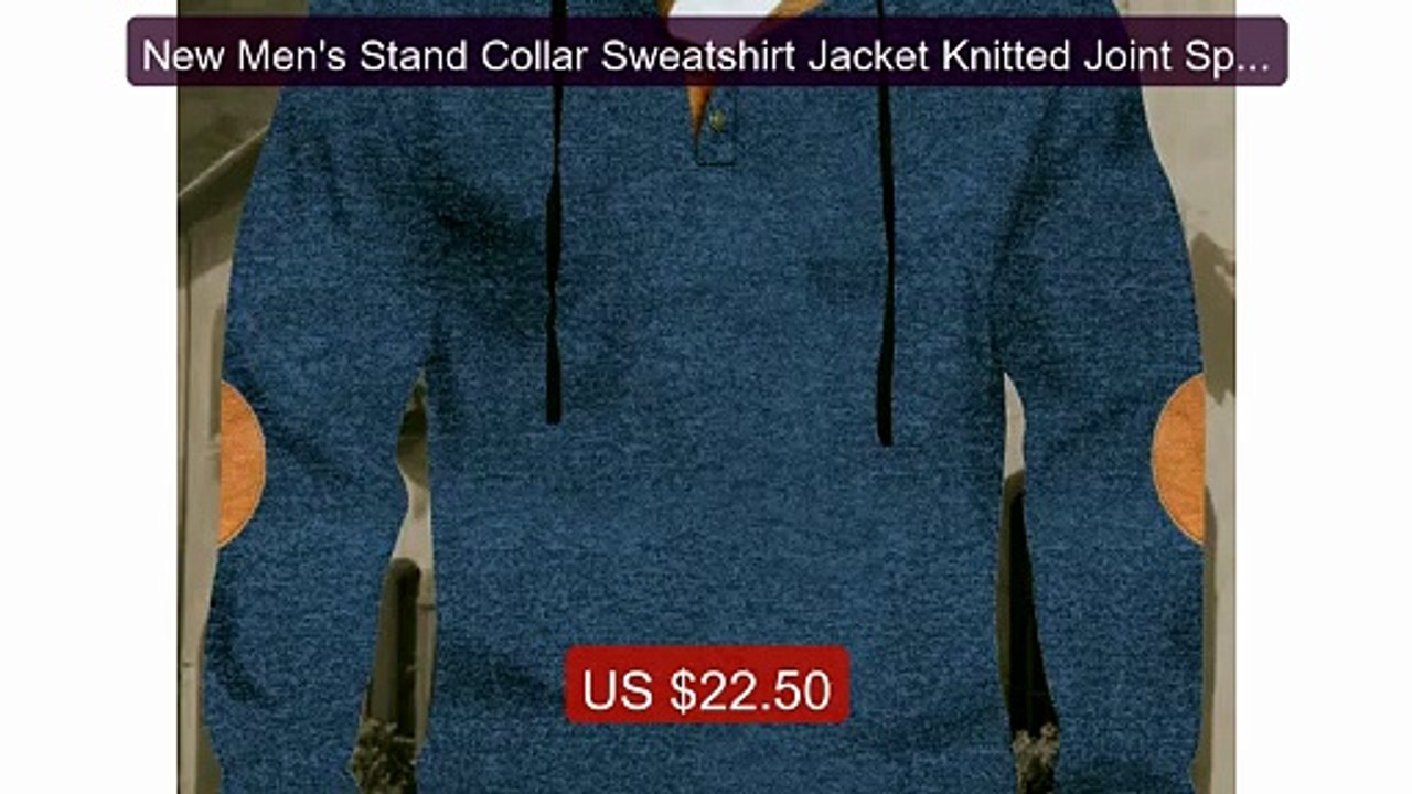 New Men's Stand Collar Sweatshirt Jacket Knitted Joint Spli... -- Top Pick 2026 | Unbeatable Price!