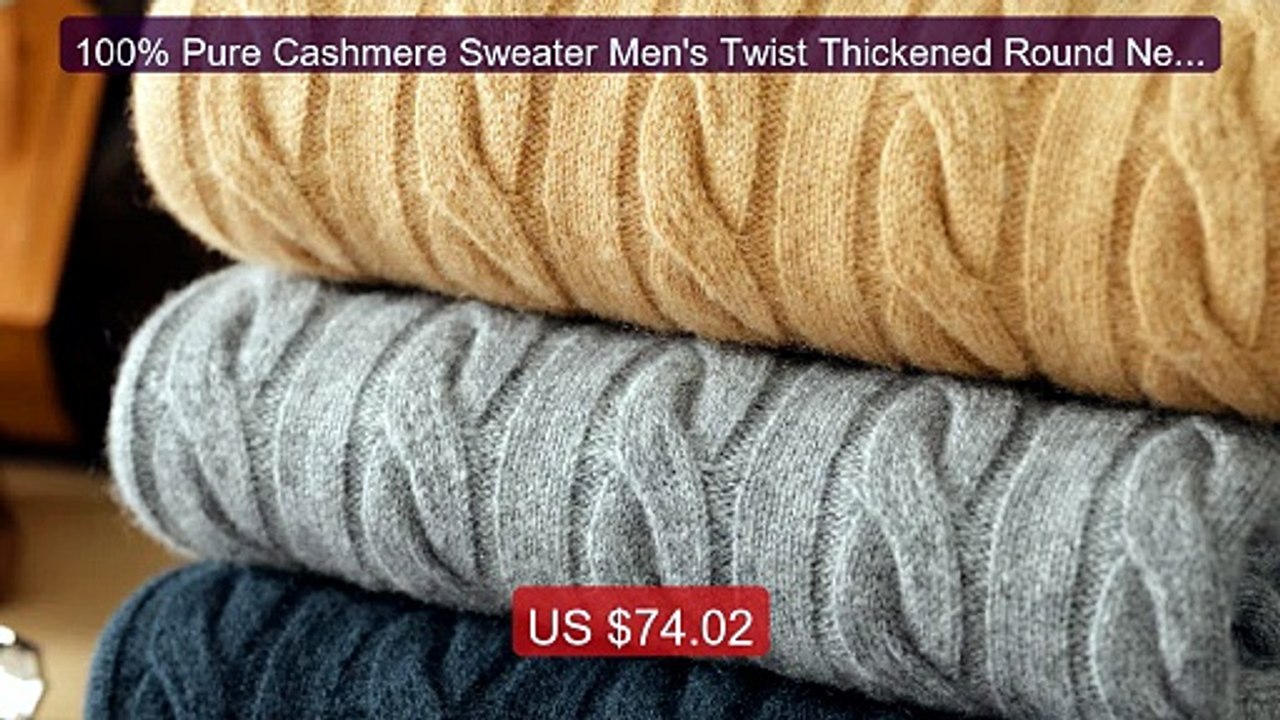 100% Pure Cashmere Sweater Men's Twist Thickened Round Neck L... -- Amazing Value 2026 | Must Have!