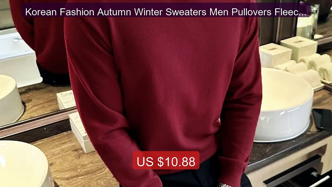 Korean Fashion Autumn Winter Sweaters Men Pullovers Fleece Turtlene... -- Top Rated 2026 | Buy Now!