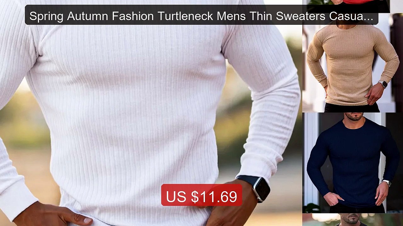 Spring Autumn Fashion Turtleneck Mens Thin Sweaters Casual Roll Ne... -- Best Deal 2026 | Shop Now!