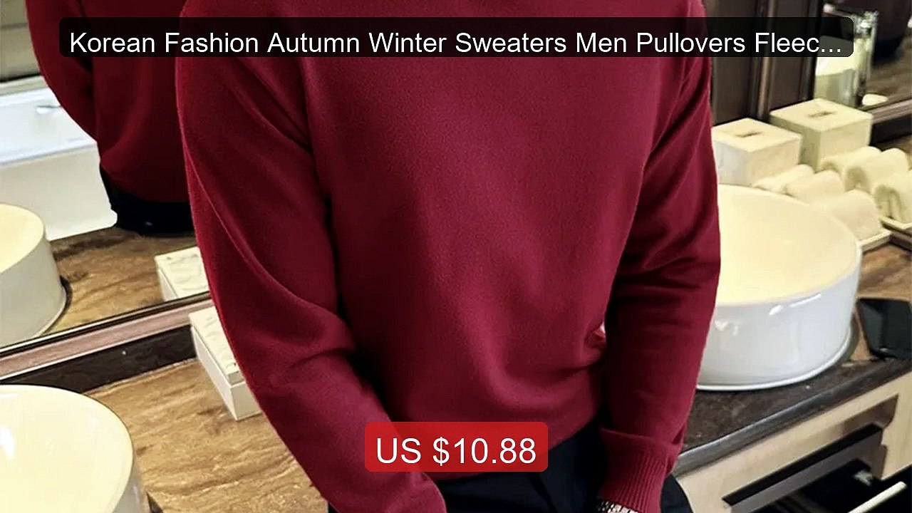 Korean Fashion Autumn Winter Sweaters Men Pullovers Fleece Tur... -- Hot Deal 2026 | Limited Offer!