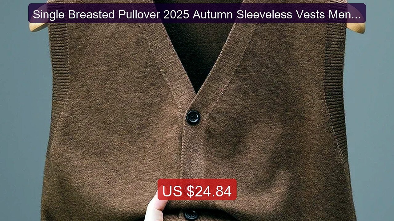 Single Breasted Pullover 2025 Autumn Sleeveless Vests Men Work... -- Hot Deal 2026 | Limited Offer!