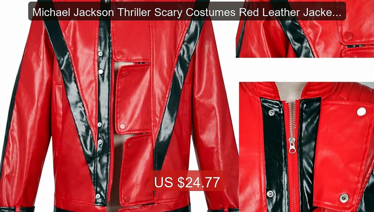 Michael Jackson Thriller Scary Costumes Red Leather Jacket for Men'... -- Top Rated 2026 | Buy Now!