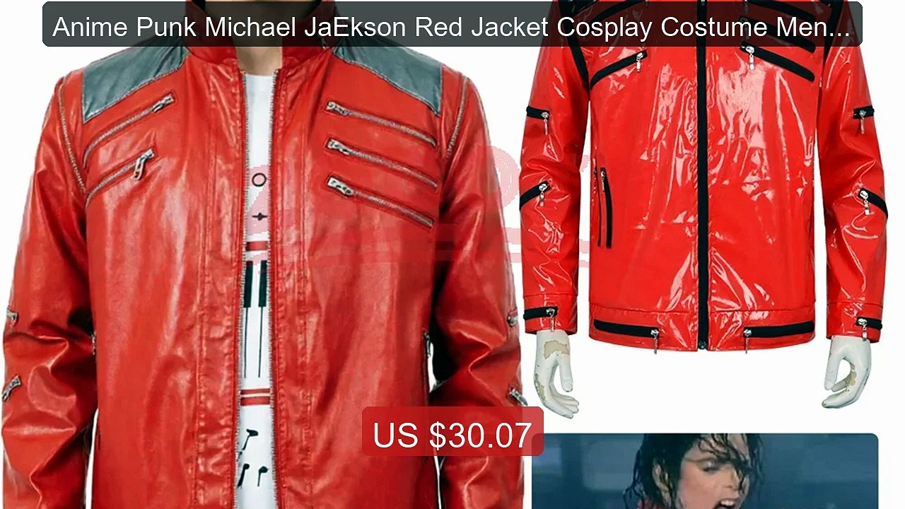 Anime Punk Michael JaEkson Red Jacket Cosplay Costume Men Classic ... -- Best Deal 2026 | Shop Now!