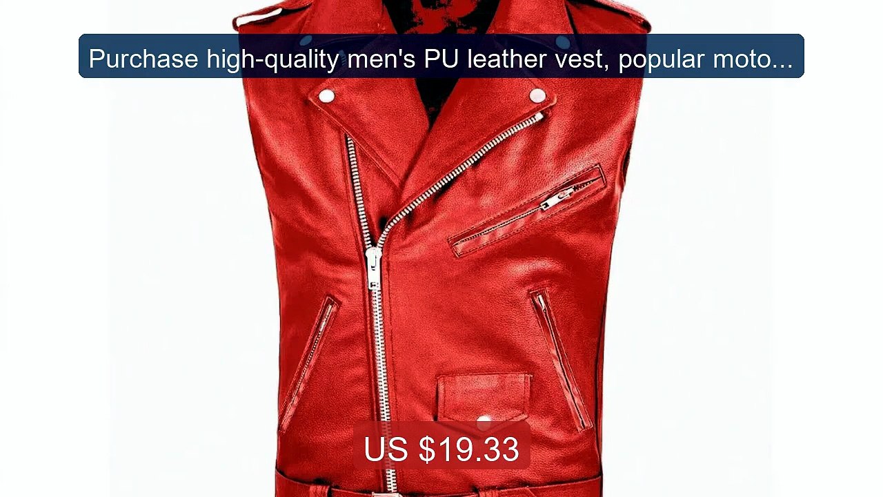 Purchase high-quality men's PU leather vest, popular motorc... -- Top Pick 2026 | Unbeatable Price!