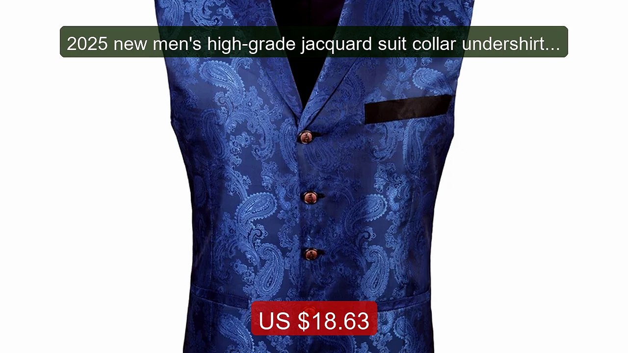 2025 new men's high-grade jacquard suit collar undershirt sleeveles... -- Top Rated 2026 | Buy Now!