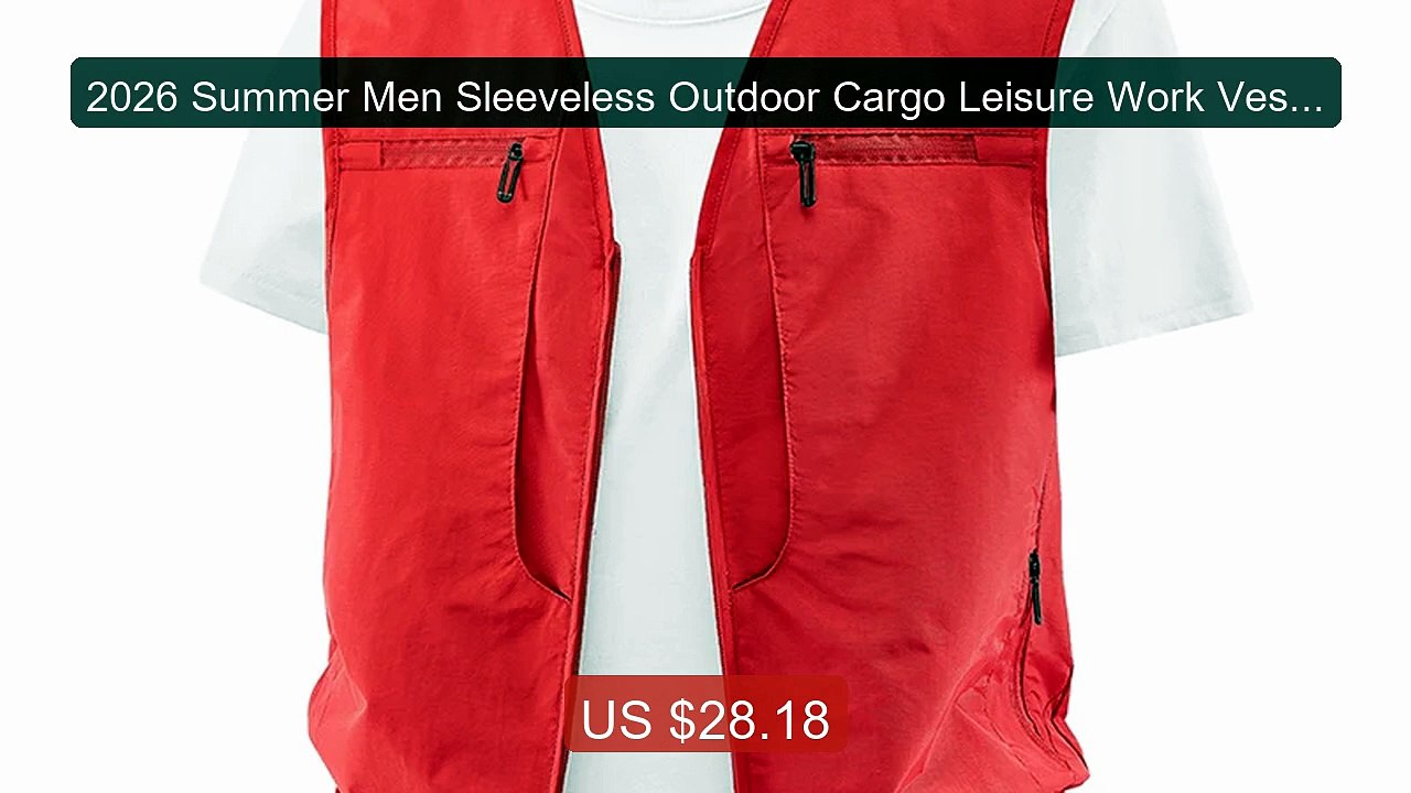 2026 Summer Men Sleeveless Outdoor Cargo Leisure Work Vest Men Poc... -- Best Deal 2026 | Shop Now!