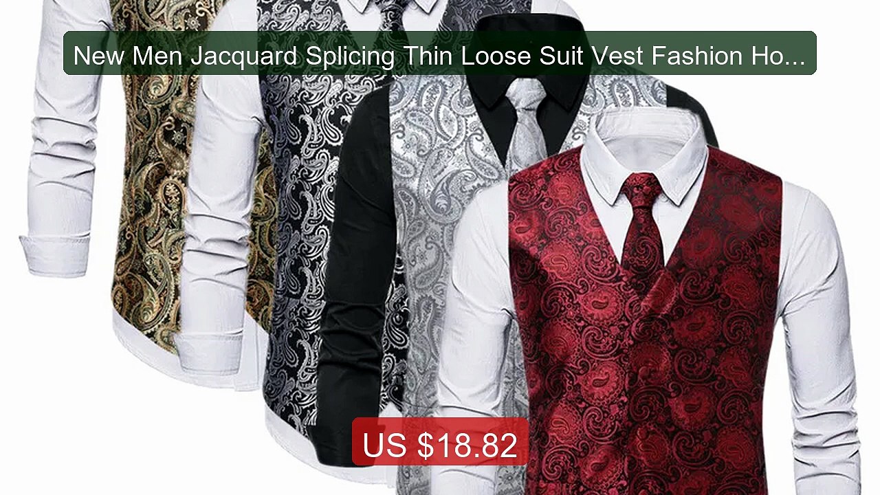 New Men Jacquard Splicing Thin Loose Suit Vest Fashion Homme W... -- Best Buy 2026 | Great Quality!