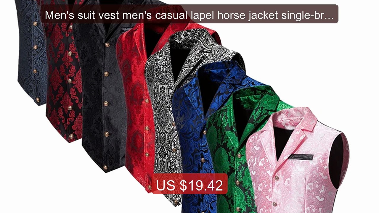 Men's suit vest men's casual lapel horse jacket single-breasted ja... -- Best Deal 2026 | Shop Now!