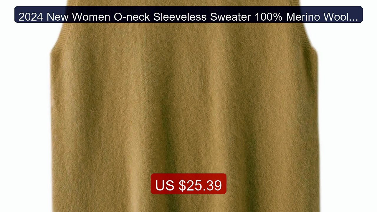 2024 New Women O-neck Sleeveless Sweater 100% Merino Wool Pullover... -- Best Deal 2026 | Shop Now!