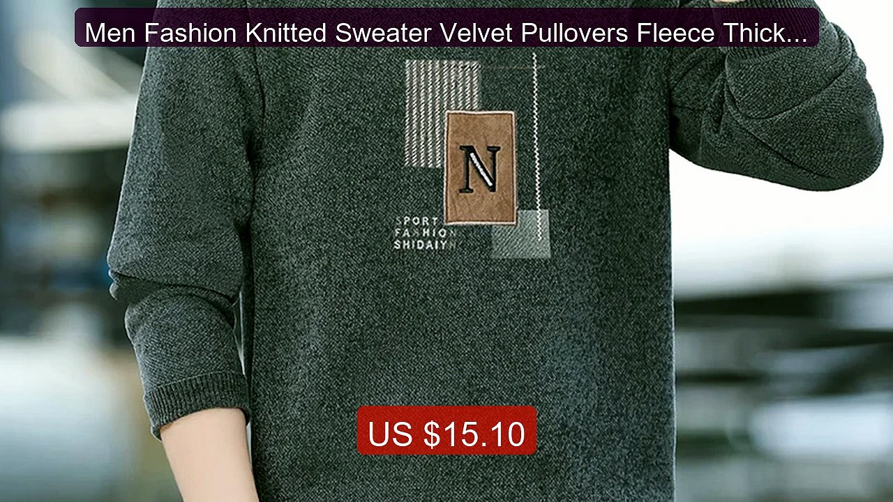 Men Fashion Knitted Sweater Velvet Pullovers Fleece Thick Warm... -- Best Buy 2026 | Great Quality!