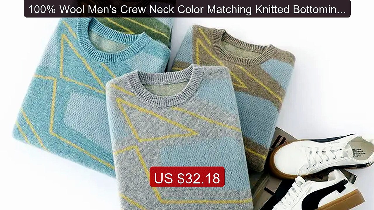 100% Wool Men's Crew Neck Color Matching Knitted Bottoming Shirt Au... -- Top Rated 2026 | Buy Now!