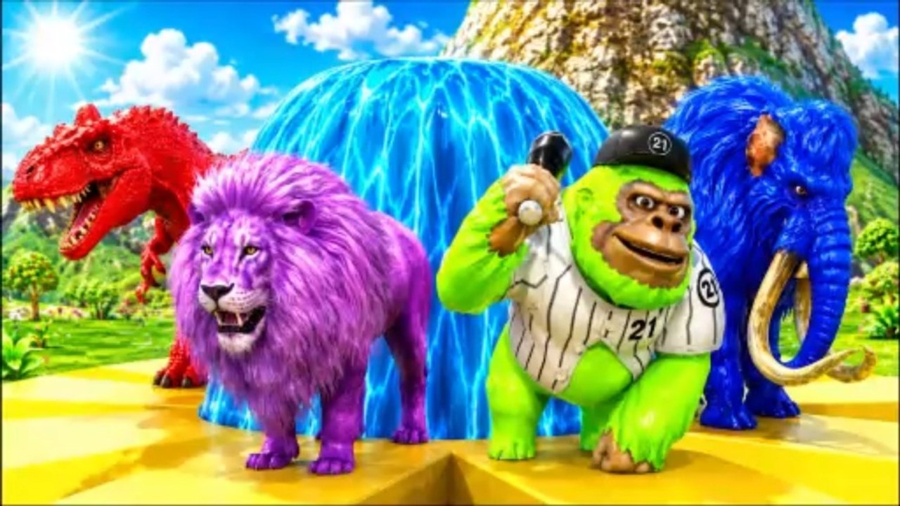 Teasers Paint  Cow Elephant Gorilla Hippopotamus with Volcano 3d Animal Game Funny 3d Animals thumnail
