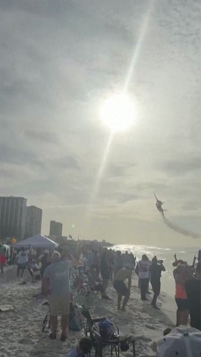 Navy Blue Angels send umbrellas flying in ultra-low flyover