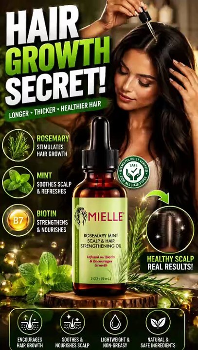 Mielle Rosemary & Mint Hair Oil | Biotin Treatment for Stronger, Healthier Hair | Trend Pikz