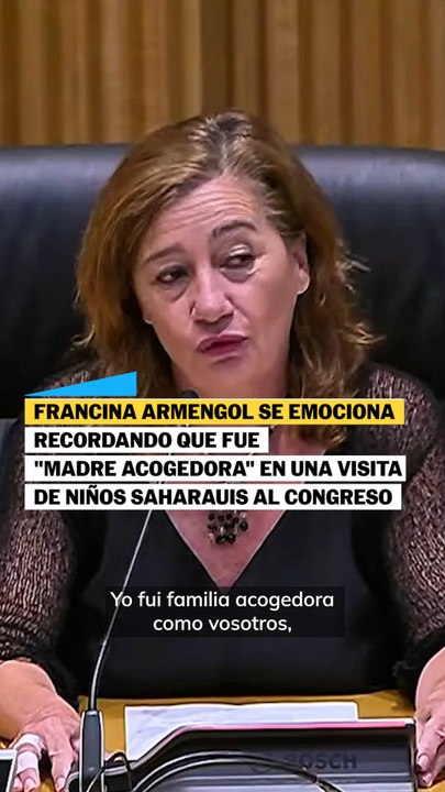 Francina Armengol se emociona recordando que fue madre de acogida en una visita de niños saharuis al Congreso