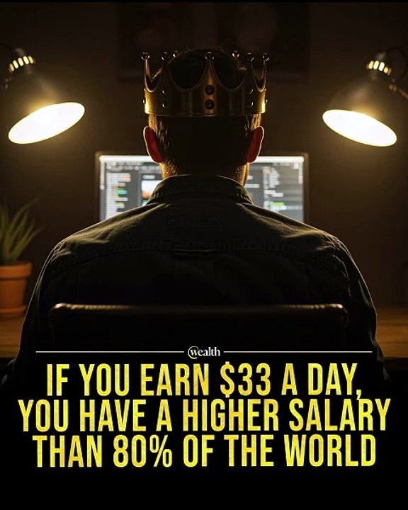 Earn Just $33 a Day? You're Richer Than 80% of the World 🤯💵 #shorts #Money #Wealth #Finance #PersonalFinance #Income #Success #Business #Economy #GlobalStats #DidYouKnow #Facts #FinancialFreedom #Rich #Millionaire #Mindset #Investing #Knowledge #Trendin