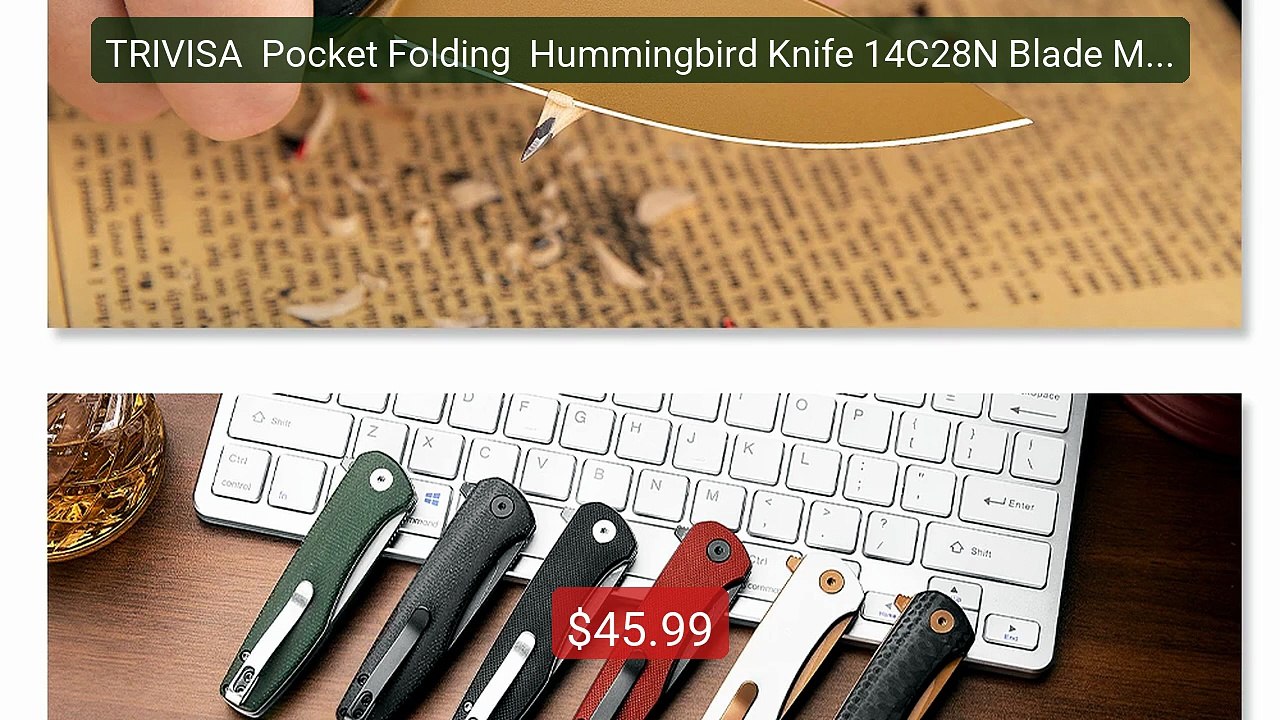 TRIVISA  Pocket Folding  Hummingbird Knife 14C28N Blade Micar... -- Amazing Value 2026 | Must Have!