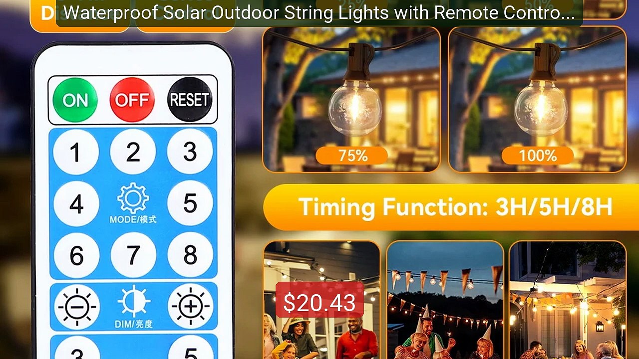 Waterproof Solar Outdoor String Lights with Remote Control, 7... -- Amazing Value 2026 | Must Have!
