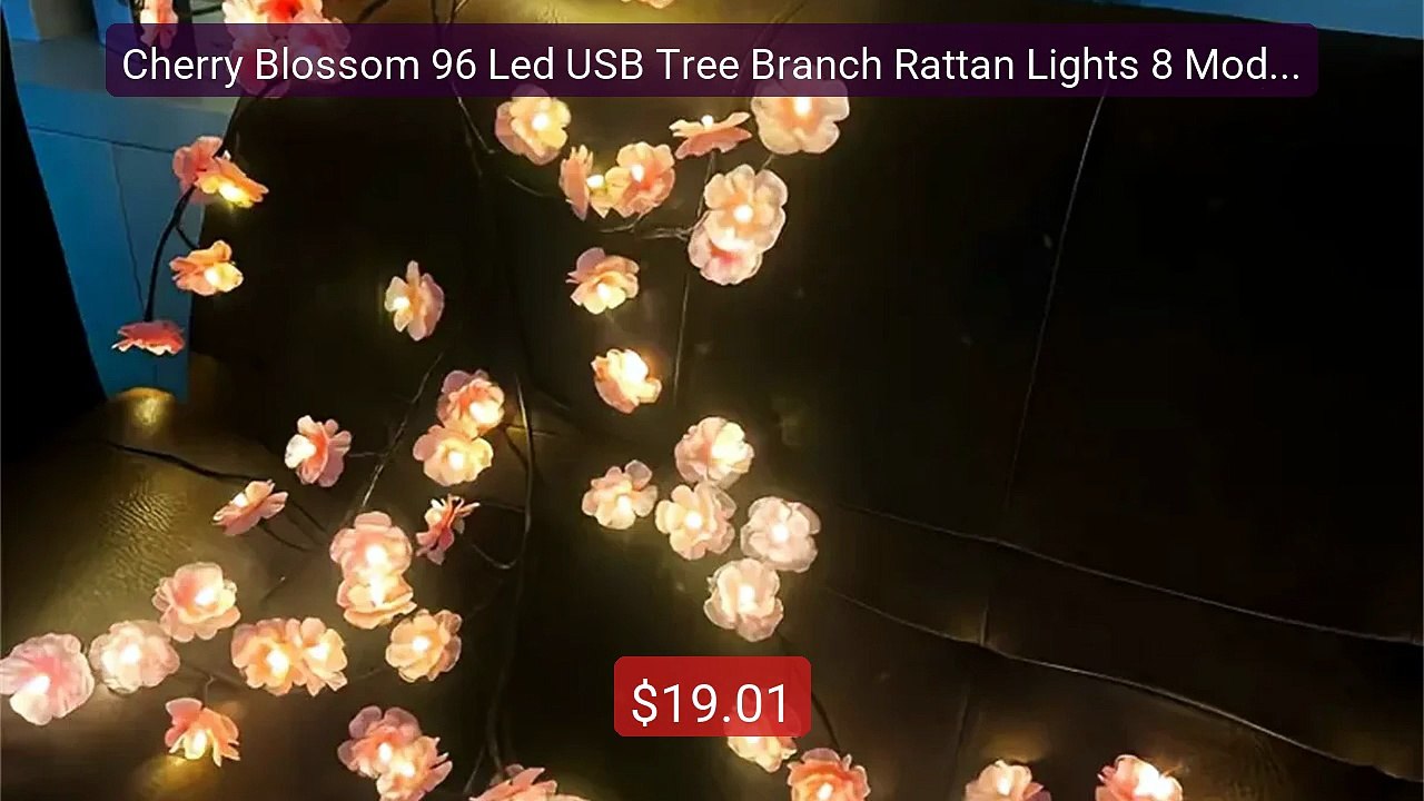 Cherry Blossom 96 Led USB Tree Branch Rattan Lights 8 Modes... -- Top Pick 2026 | Unbeatable Price!