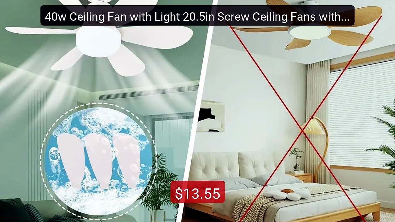 40w Ceiling Fan with Light 20.5in Screw Ceiling Fans with L... -- Top Pick 2026 | Unbeatable Price!