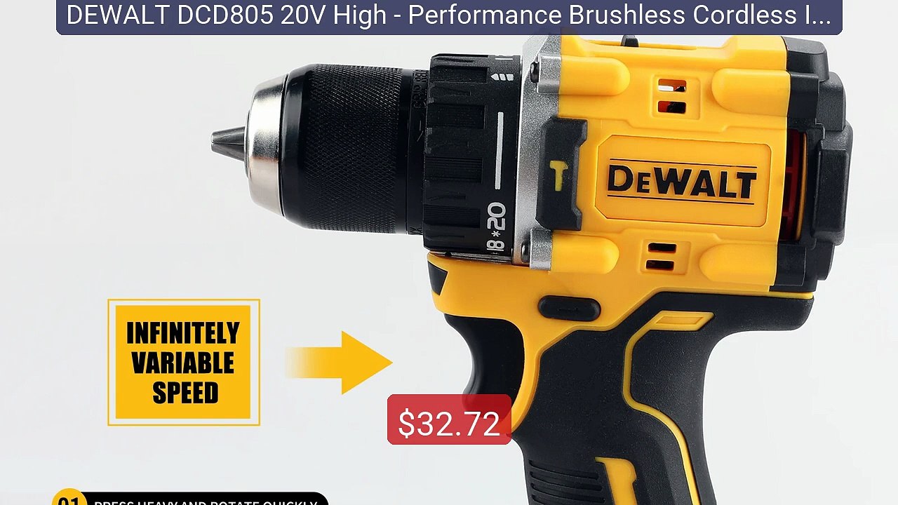 DEWALT DCD805 20V High - Performance Brushless Cordless Impac... -- Amazing Value 2026 | Must Have!