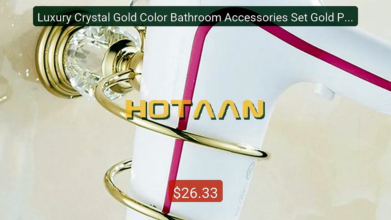 Luxury Crystal Gold Color Bathroom Accessories Set Gold Pol... -- Top Pick 2026 | Unbeatable Price!